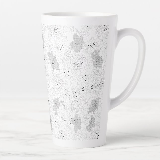 Caneca De Café Latte Transparent Grid Overlay – Editable PNG Texture (Direita)