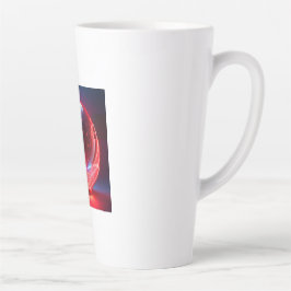 Caneca De Café Latte Transparent Reflective  Red Globe With Starbursts