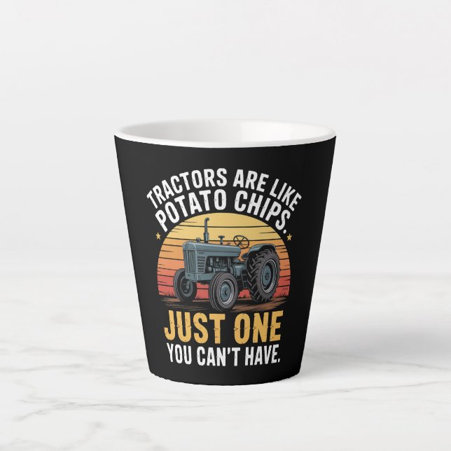 Caneca De Café Latte Tratores São Como Batatas Fritas (Frente)