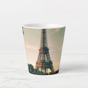 Caneca De Café Latte Travesseiro decorativo da torre Eiffel