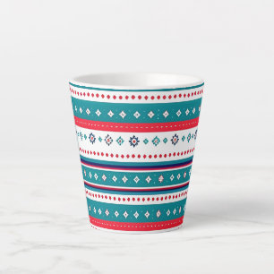 Caneca De Café Latte Travesseiro decorativo de Faixa Horizontal Vermelh