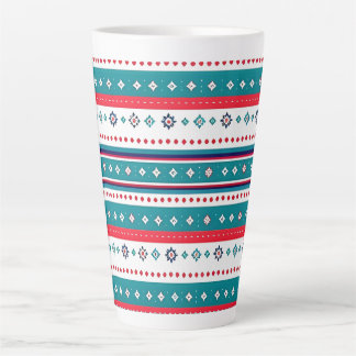Caneca De Café Latte Travesseiro decorativo de Faixa Horizontal Vermelh