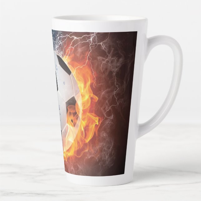 Caneca De Café Latte Travesseiro decorativo Flaming de Futebol/Bola de  (Direita)