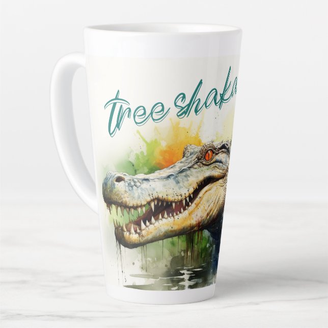 Caneca De Café Latte Tree Shaka" (Ângulo esquerdo)