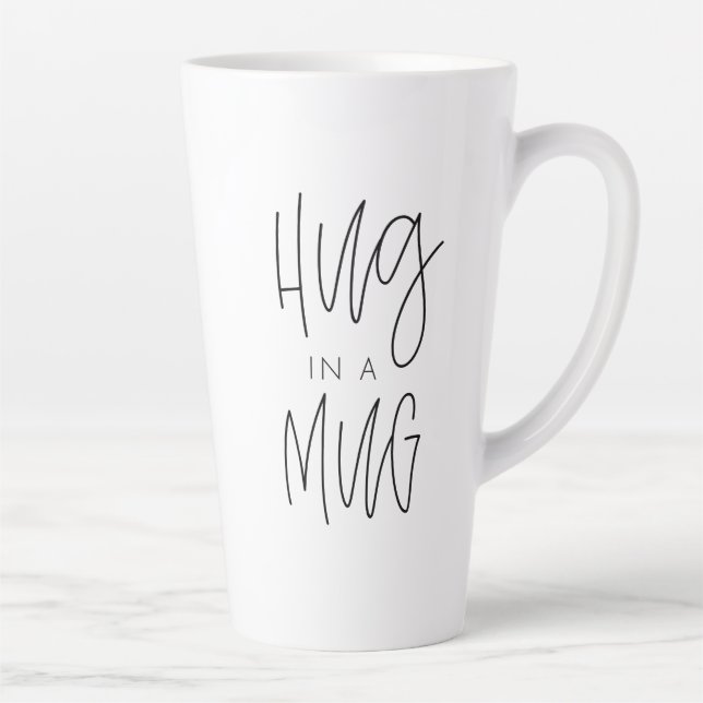 Caneca De Café Latte Trendy Typographics Hug in a Mug (Direita)