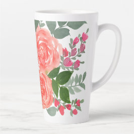 CANECA DE CAFÉ LATTE TRÊS ROSAS