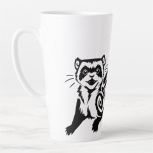 Caneca De Café Latte Tribal Ferret Tattoo Design
