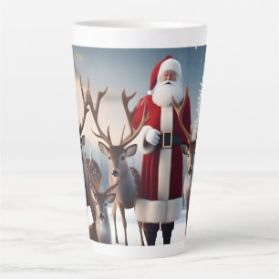Caneca De Café Latte Tripulação de papais noeis: Pai Natal Possui Renas
