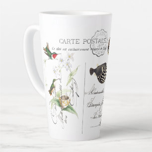 Caneca De Café Latte Trombose de Ephemera Latino de Pássaro