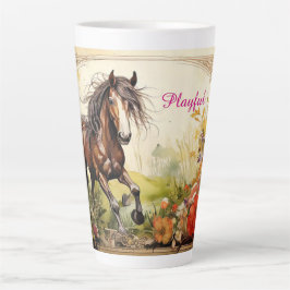 Caneca De Café Latte Trombose Latente com Cavalo Repleto