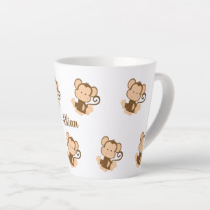Caneca De Café Latte Tropa de macacos personalizados