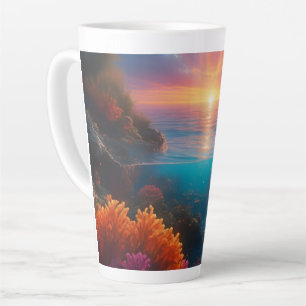 Caneca De Café Latte Tropical Submarina 1
