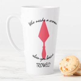 Caneca De Café Latte Trowel Arqueólogo bonito, Rosa e Negro
