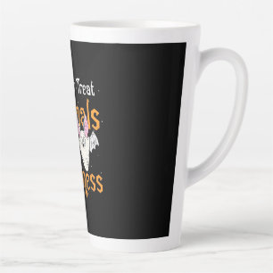 Caneca De Café Latte Truque Ou Tratar Animais Com Bondade