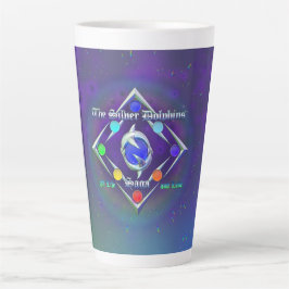 Caneca De Café Latte TSDS: Da vida e do Amor Logo Azul e Verde  