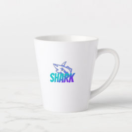 Caneca De Café Latte Tubarão | Design de Predador Ocenico Ousado para A