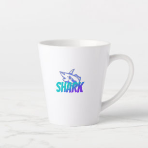 Caneca De Café Latte Tubarão Design de Predador Ocenico Ousado para A