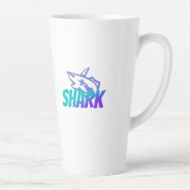 Caneca De Café Latte Tubarão | Design de Predador Ocenico Ousado para A