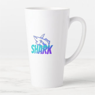 Caneca De Café Latte Tubarão | Design de Predador Ocenico Ousado para A