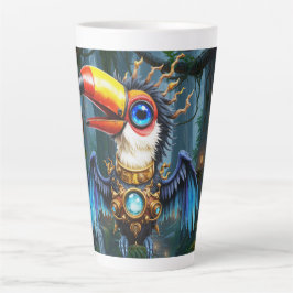 Caneca De Café Latte Tucano Steampunk enluarado.