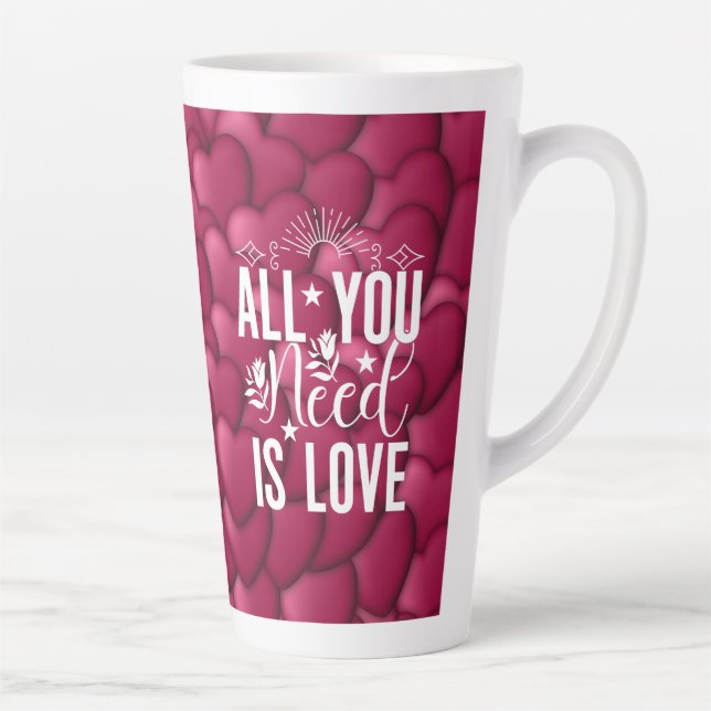 Caneca De Café Latte Tudo que você precisa é amor (Direita)