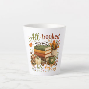 Caneca De Café Latte Tudo reservado para o outono Livros Café Cozy Outo