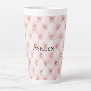 Caneca De Café Latte Tufões Dourados, cor-de-rosa, pincelados