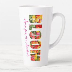 Caneca De Café Latte Tulipa Inspiradora