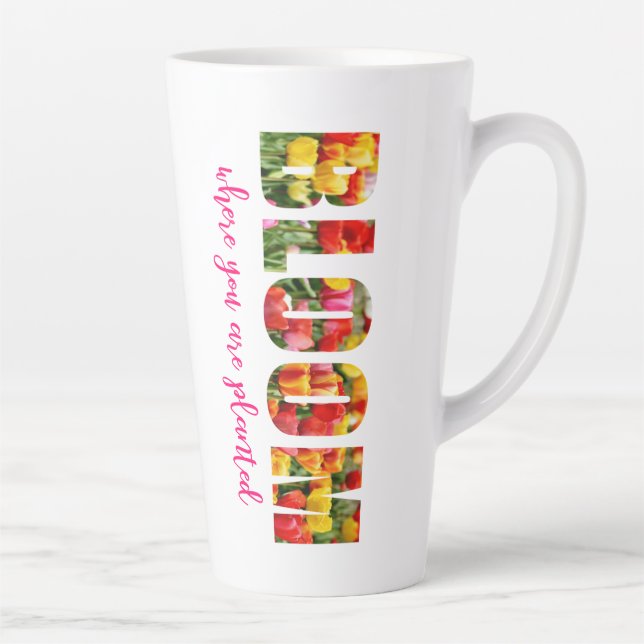 Caneca De Café Latte Tulipa Inspiradora (Direita)