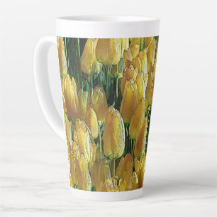 Caneca De Café Latte Tulipas Amarelas Sunshine
