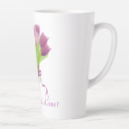 Caneca De Café Latte Tulipas Personalizadas