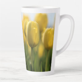 Caneca De Café Latte Tulipas solares