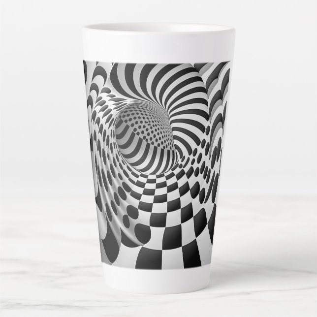 Caneca De Café Latte Túnel de Arte Op Latte Mug (Frente)