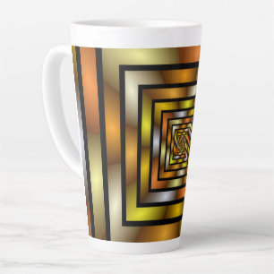 Caneca De Café Latte Túnel Luminoso - Gráfico Fratural Trippy