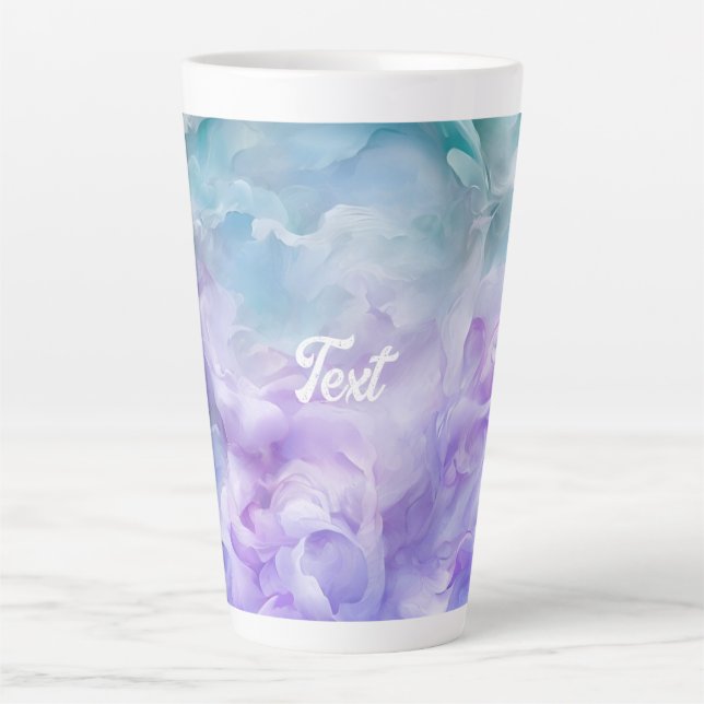 Caneca De Café Latte Turbilhão de nuvens azul e roxa (Frente)