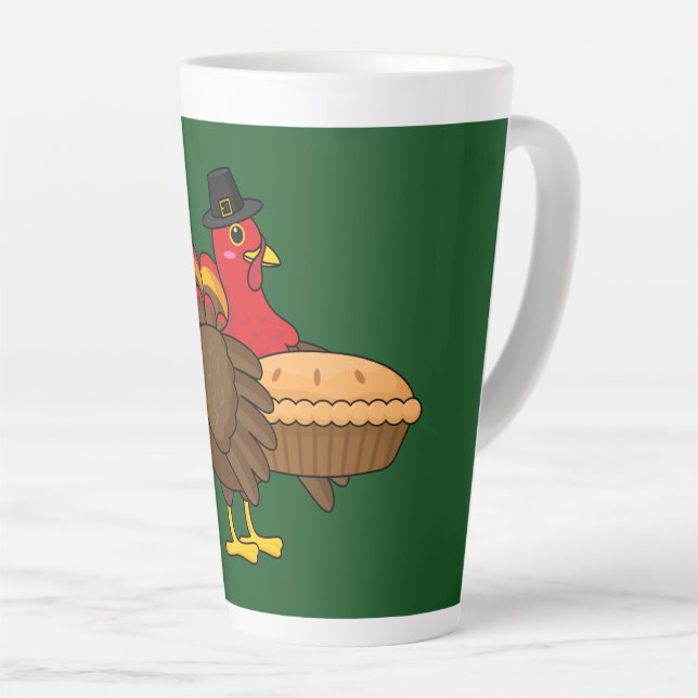 Caneca De Café Latte Turca bonita com trote de abóbora (Ângulo direito)