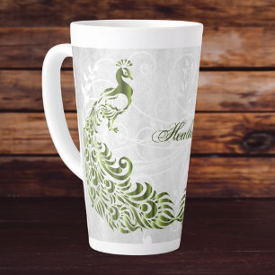 Caneca De Café Latte Turfa Verde Personalizada Latte Mug