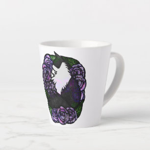 Caneca De Café Latte Tuxedo Gato preto e branco