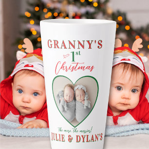 Caneca De Café Latte Twin Babies Merrier 1rua Presente Avô de Natal