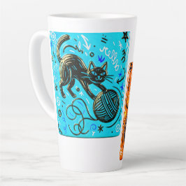 Caneca De Café Latte Two-Tone Black Cat 