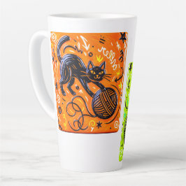 Caneca De Café Latte Two-Tone Cat