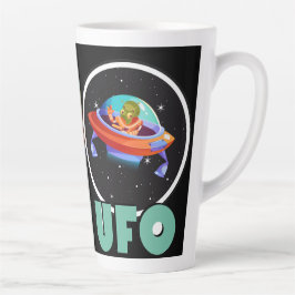 Caneca De Café Latte ufo no espaço