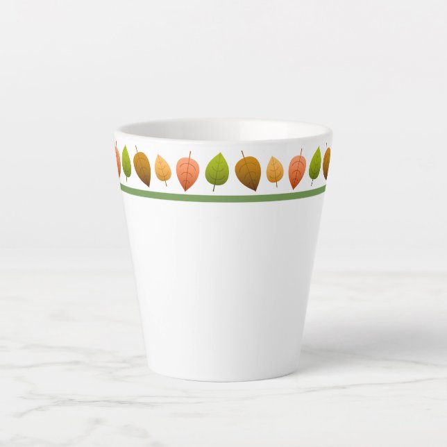 Caneca De Café Latte Últimas Folhas de Outono (Frente)