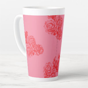 Caneca De Café Latte Um arranjo floral elegante a rosa e ouro,