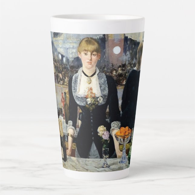 Caneca De Café Latte Um Bar no Folies-Bergère por Manet (Frente)