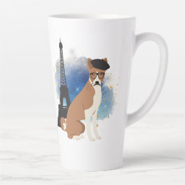 Caneca De Café Latte Um Basenji em Paris Engraçado Cão