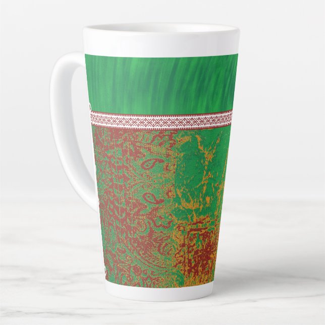 Caneca De Café Latte Um cachecol impressionante ao estilo indiano com u (Ângulo esquerdo)