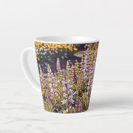 Caneca De Café Latte Um cheio de flores - Lata