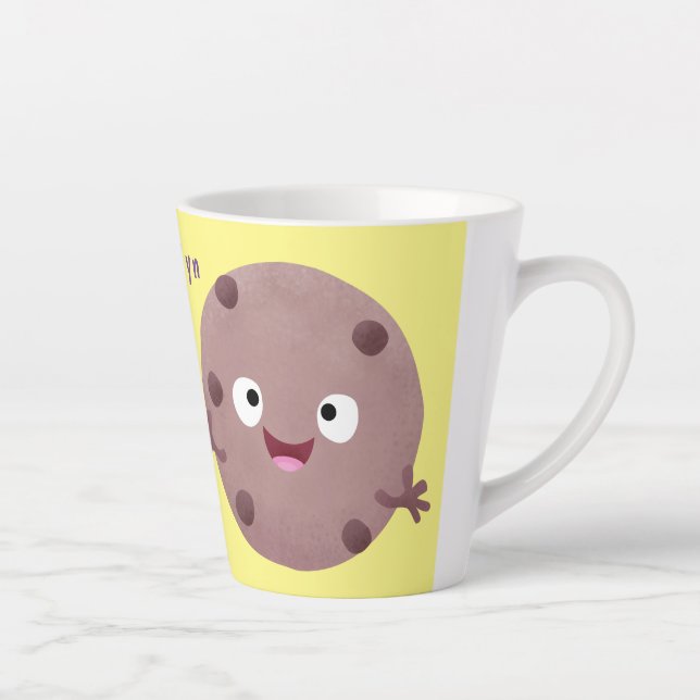 Caneca De Café Latte Um desenho animado de biscoito de chocolate inteli (Direita)