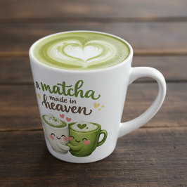 Caneca De Café Latte Um Matcha Feito no Céu Fofo Humor Pun